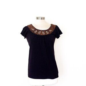 Style & Co Black beaded top